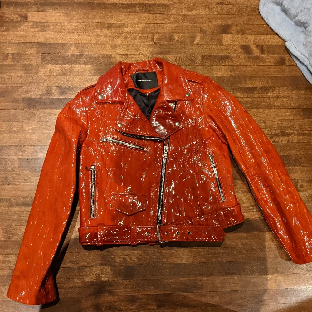 Patent leather biker jacket - Picture 1 of 2
